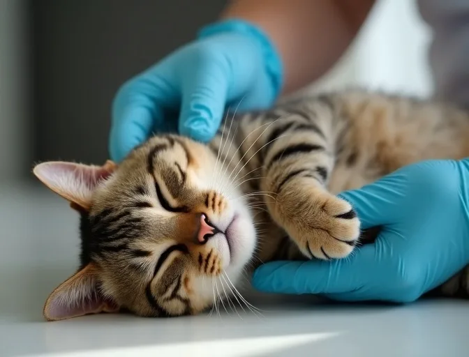 Specialist carefully handling a deceased cat with dignity in Docklands